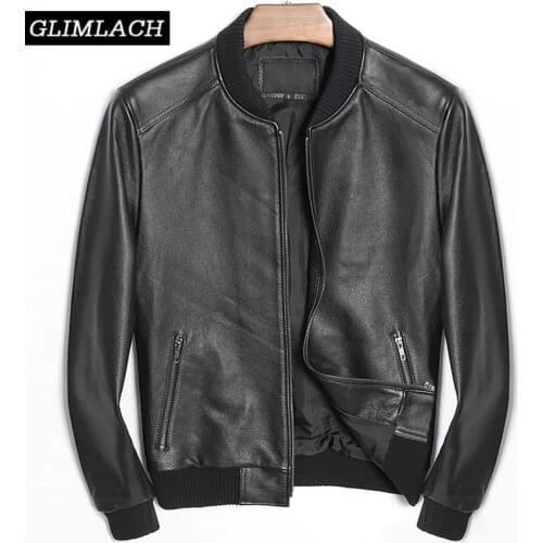 Genuine Cow Leather Aviation Flight Pilot Leather Jacket Real Cowhide Men Bomber Jacket Slim Black Aviator Coats Large Size 4XL