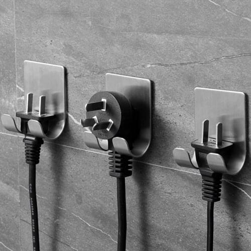 Stainless Steel Razor Holder Kitchen Bathroom Wall Adhesive Storage Hook Waterproof Anti-rust Home Hanger Storage Hang No Punch