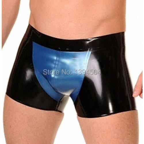 2017 new hot sale men handmade latex Costumes Spliced color Pants underwear Trousers Leggings customize size XS-XXL