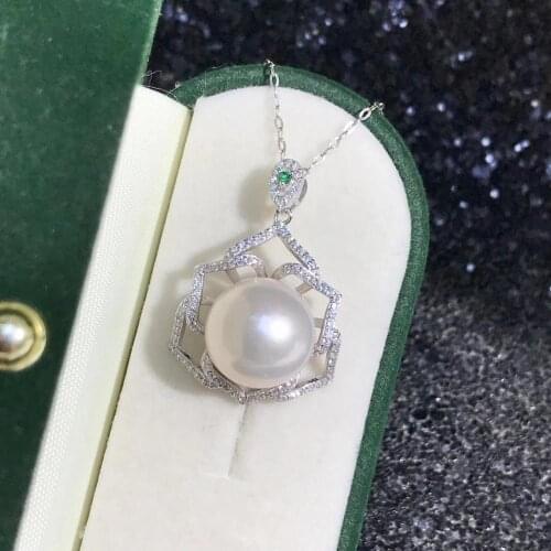 Wedding New DIY Mount 925 Sterling Silver Pendant Base Settings Mountings Findings Parts for Pearl Crystal Jade Agate 5pcs/lot