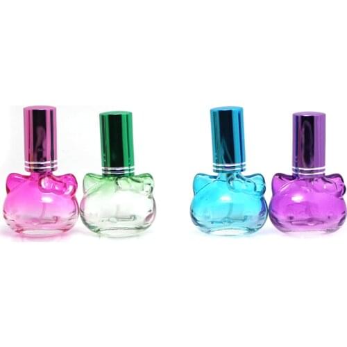 Wholesale 10ml Rainbow Perfume Packing Random Color Kitty Cute Cat Bottles