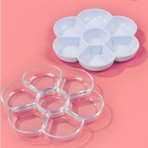 1pc 7 Holes Color Palette Plum Blossom Shape Color Mixer Acrylic Gouache Watercolor Paint Palette School Stationery Papelaria