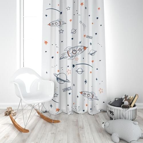 Paria Home Space Shuttle Children 'S Room Backdrop Curtain Single Wing
