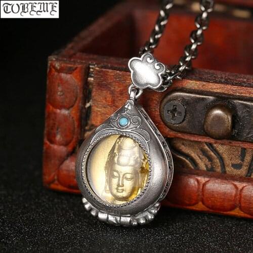 Handmade 925 silver Tibetan Kuanyin Buddha Gau pendant tibetan Six Words gau box pendant buddhist Prayer Gau Box box pendant