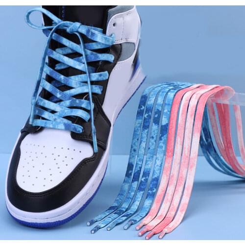 Casual Tie Dye Shoes Rope Gradation Two Tones Shoelace Fashion Mix Colors Shoelaces Unisex Bootlaces Shoe Tie Shoes Accessories