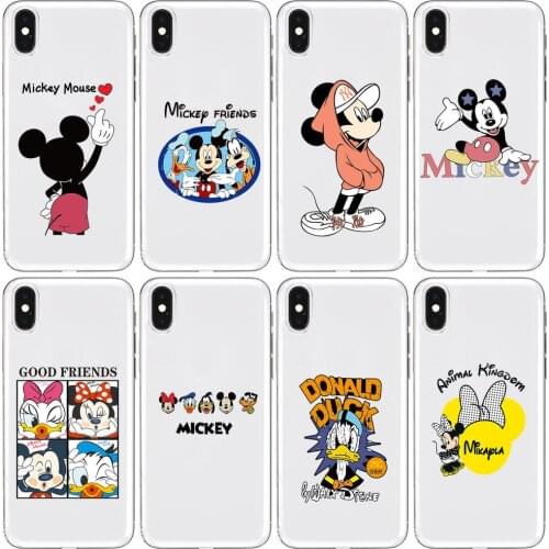 Disney mickey Anime Transparent Phone cover hull For SamSung Galaxy S8 S9 S10e S20 S21 S30 Plus S20 fe 5G Lite Ultra soft case
