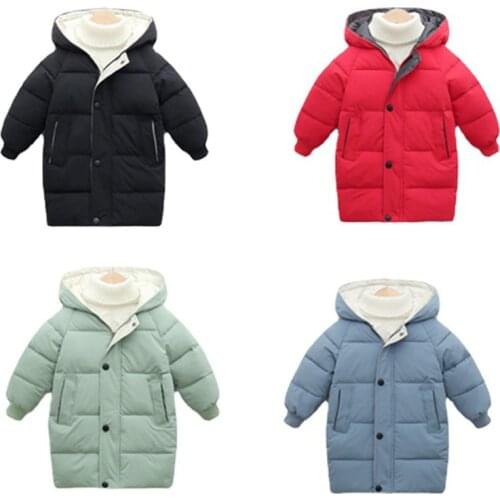 2021 Winter Girls Down Jackets 3-10 Years Old Autumn Fashion Boys Warm Down Jacket Kids Hooded Outerwear Children Coats Jackets