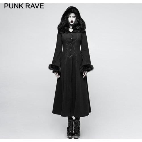 Женские черные пальто PUNK RAVE China At AliExpress