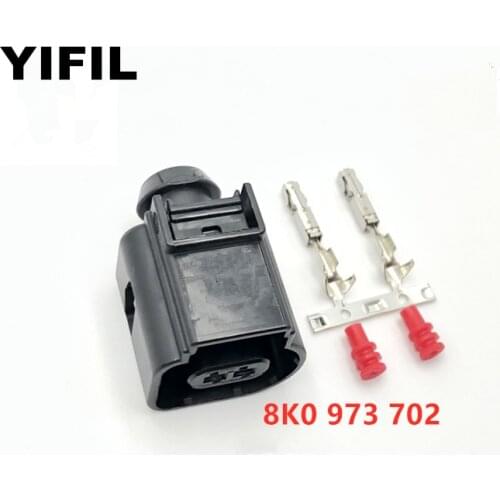 5pcs/lot 2 Pin/Way Water Temperature Outdoor Temperature Compressor Sensor Plug Connector For VW AUDI 8K0 973 702 8K0973702