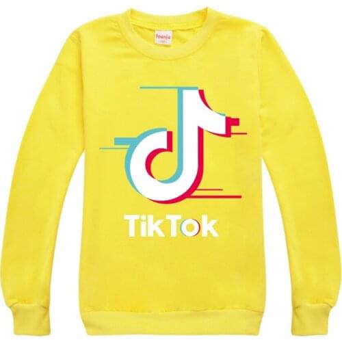 TIK TOK Cartoon Girls Kids Colorful Autumn Child Baby Long Sleeve Outer Coat Tops Sweatshirt Fashion Clothes