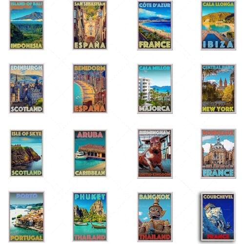 Retro World Travel City Minimalist Retro Travel Canvas-Portugal Porto-Scotland Edinburgh Poster Wall Decoration Poster Printing