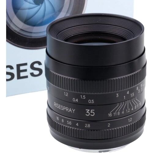 RISESPRAY Camera Lens 35mm f1.2 Full Frame Cine Manual Lens for Sony NEX APS-A Camera