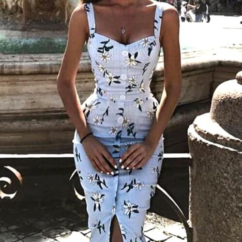 Sexy Dresses Party Night Club Dress 2019 Women New Bodycon Evening Clothes Summer Sundress Floral Women Midi Dress
