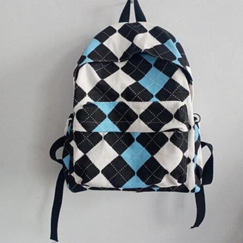 2021 Checkerboard backpack men and women couples outdoor sports travel backpack grid student large-capacity school bag