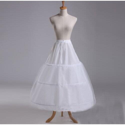 Elastic Waist 3-Hoops Ball Wedding Dress Petticoat White Cheap Bride Crinolines Underskrit