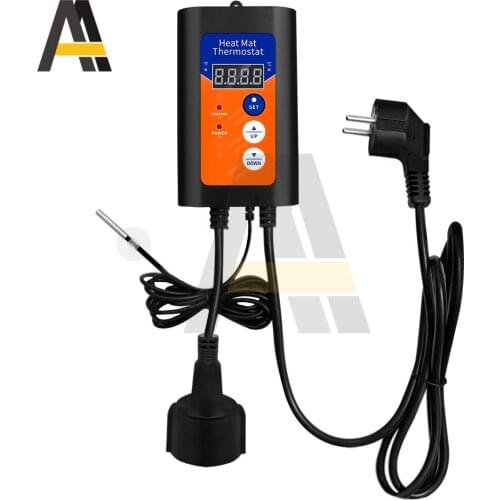 Digital Heat Mat Thermostat 1000W 120V 220V-250V Temperature Controller For Hydroponic Plants Seed Germination Reptiles Supplies