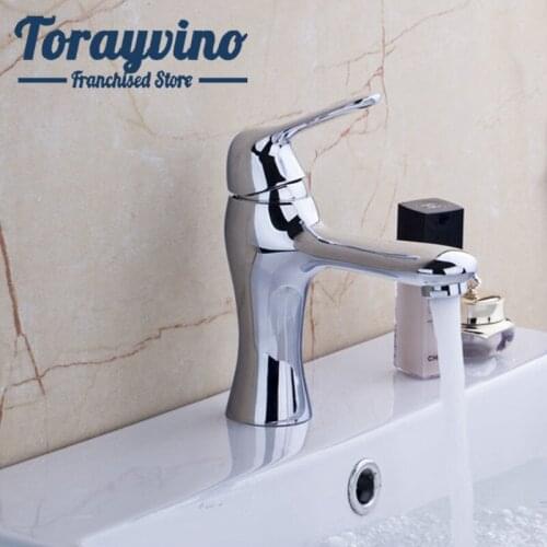 Torayvino Basin bathroom faucet sink Chrome Brass Mixer Water column Tap deck mounted Basin spray modern Wash Basin taps