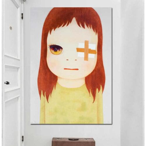 Janpanese Painter Nara Yoshitomo Cartoon Oil Painting Hand Made On Canvas Graffiti Art Oil Painting For Kids Wall Decoration