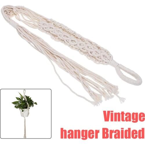 1pc Vintage Jute Rope Braided Pot Holder Macrame Plant Hanger Hanging Planter Basket Rope 78cm Mayitr
