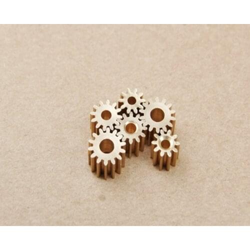 10PCS 0.4 Modulus Micro Copper Gear 4.4mm 9T for 1MM Shaft Diameter Spindle Motor Teeth Axis Gears Metal Brass for Robot Toys
