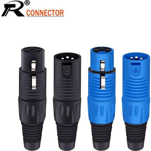 10PCS/lot 3 Pin XLR Male Plug Connector Plastic Shell Microphone MIC Adapter XLR Cable Termininal Audio Wire Connector