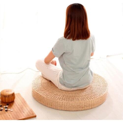 2021New Yoga Mat Rattan Tea Ceremony Worship Buddha Pad 40cm Meditation Seat Cushion Round Tatami Mat Hot Sell
