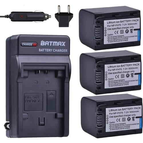 3pc 3000mAh NP-FH70 NP FH70 Camera Battery+Charger kits for sony NP-FH30 NP-FH100 NP-FH50 HDR-CX12E,HDR-CX7E,HDR-SR10E,HDR-SR12E