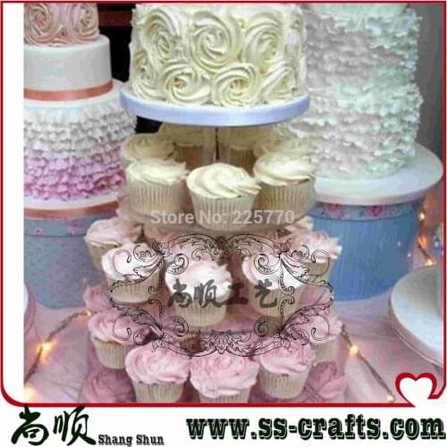 4 Tier Round Acrylic Cupcake Stand, 4 Tier Round Perspex Cupcake Stand, 4 Tier Round Plexiglass Cupcake Stand