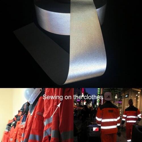 5см ширина высокой серебристой отражающей ткани шить на одежду