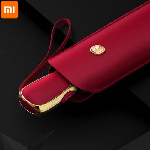 Xiaomi Flat Automatic Umbrella Rain Women Ultralight Travel Sun Umbrella Girls Anti UV Portable Folding Umbrellas 6 Ribs Parasol