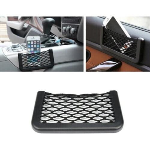 Car Seat Trunk Side Back Storage Elastic Mesh Net Bag Baskets Auto GPS Mobile Phone Charge Cigarettes String Holder Pocket Box