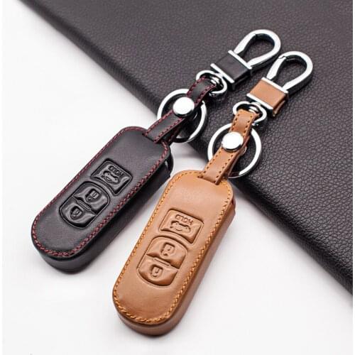 Fashion Smooth Leather Car key case full cover protect For Mazda 3 2 Mazda 6 Axela CX-5 CX5 CX-7 CX7 CX-9 RX8 Smart Key Cover