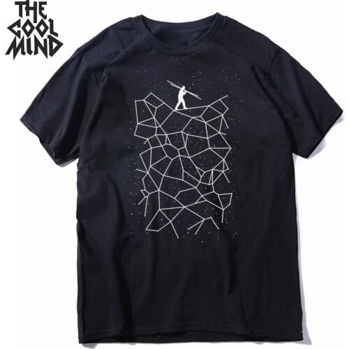 COOLMIND 100% cotton summer creative men T shirt casual short sleeve loose men Tee shirt o-neck t-shirt mens tee shirts