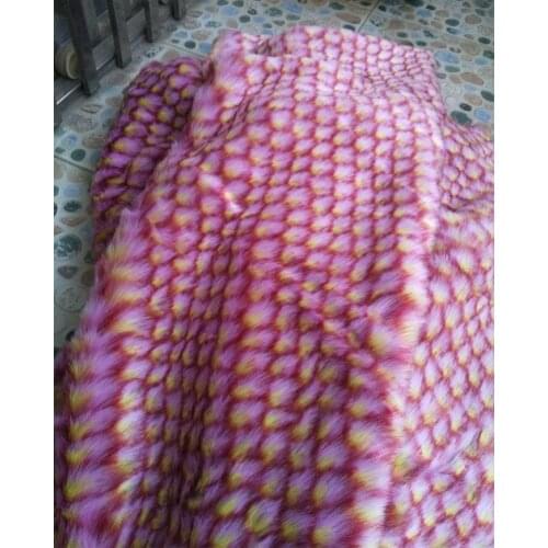 Color jacquard rabbit faux fur fabric,Carpet decoration pad material,Plush counter cloth,170cmX45cm(half yard)/pcs