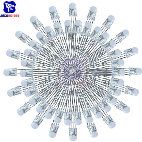 Diymore 50PCS/Lot RGB LED 4 Pin 5mm Diode Light Lamp Common Anode Emitting Diode