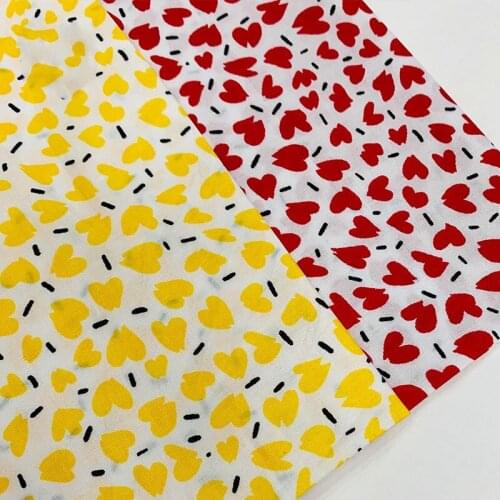 KDF23 Hearts Printed Cotton Fabric,Kids' Room Decoration,Curtain,Table Cloth,Childrens Summer Cloth,DIY Material Summer Fabric