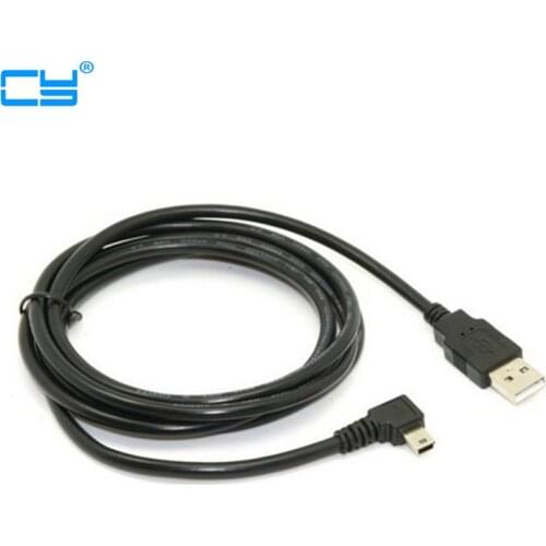 Mini USB B Type 5pin Male Right Angled 90 Degree to USB 2.0 Male Data Cable 50cm/180cm/500cm