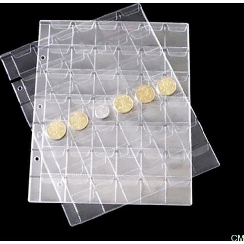 42 Pockets Classic Plastic Coin Holder Sheet Storage Collection Money Album Case