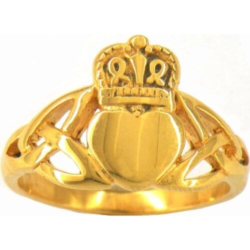 FANSSTEEL Stainless Steel Jewelry Infinity Love Heart Princess Crown Claddagh Friendship Ring FSR11W27G