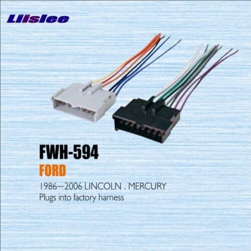 Liislee Plugs Into Factory Harness For Ford 1986~2006 Radio Power Wire Adapter/Aftermarket Stereo Cable/Male DIN To ISO