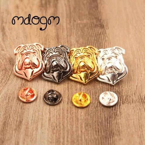 Mdogm English Bulldog Brooches And Pins Suit Cute Funny Metal Small Collar Badges Gift For Male Men B018