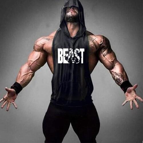 Beast Bodybuilding Stringer Tank Tops Men Gyms Stringer Shirt Fitness Tank Top Men Gyms Clothing Cotton Vest hoodies