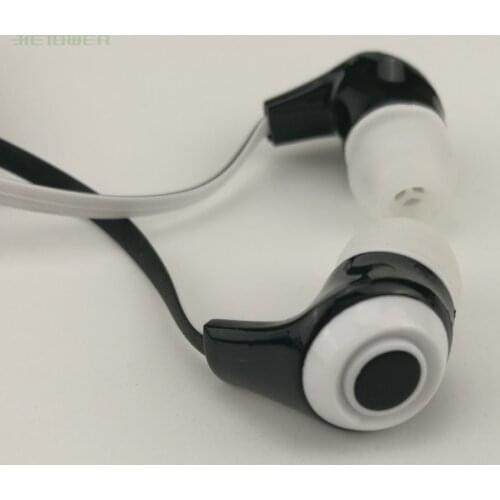 50pcs/lot Wholesale 3.5mm In-ear Earbuds Flat Noodle Design Wire Earphone with Mic Soft Material for MP4 Samsung iphone 6