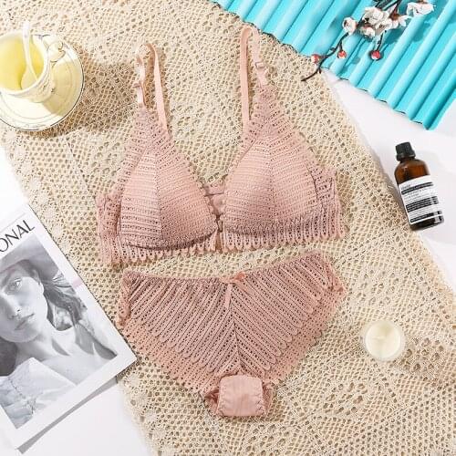 The New French Sexy Lace Non-binding, Skin-friendly, Breathable, Non-steel Ring, One-piece Seamless Lace-edge Sexy Underwear