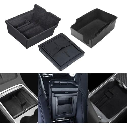 3PCS Center Console Organizer Tray Fit for 2021 Tesla Model 3/Y Armrest Cubby Drawer Storage Box Accessories