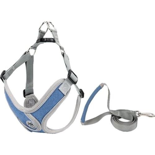 Simple Reflective Nylon Pet Leashes Adjustable Safe Mesh Chest Strap Collar with Traction Rope for Cat Dog Pet Supplies