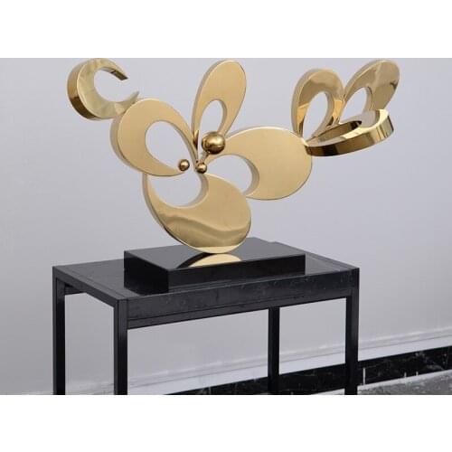 Simple modern home crafts living room decorations flower porch stainless steel hotel lobby Club Creative ornaments