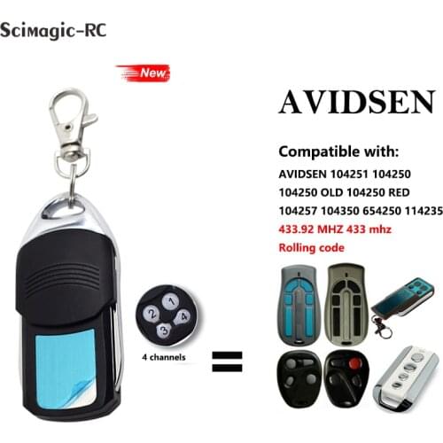 AVIDSEN Garage Door Remote Control AVIDSEN 104251 104250 Compatible Remote Control 433MHz Transmitter Rolling Code