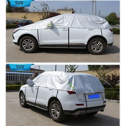 Half Car Cover Dustproof Sun UV Rain Snow Dust Resistant Protection For SUV