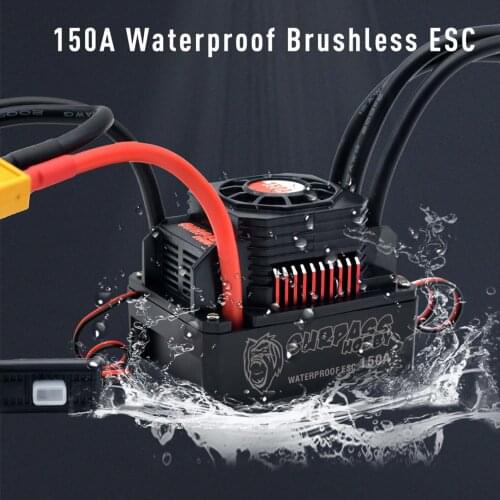 25A-150A ESC with BEC 3-6S XT60 Plug Lipo Waterproof Brushless ESC for 1/8 RC Off-road Crawler Car Electronic Speed Controller